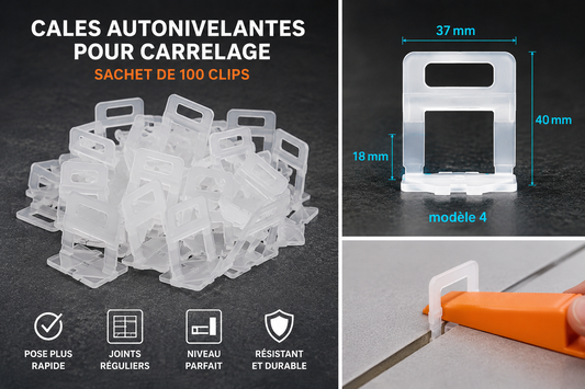 Cales autonivelantes pour carrelage – Sachet de 100 clips