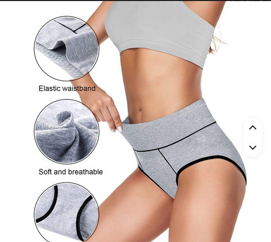 Lot de 3 Culottes Taille Haute Femme – Coton Premium Ultra Confort (Noir & Blanc)