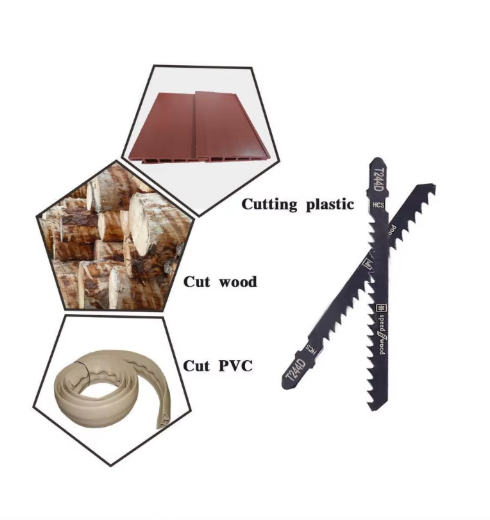 Lot de 5 lames de scie sauteuse T244D – Coupe courbe bois – Tige en T universelle