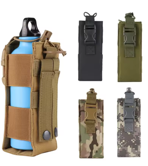 Porte-bouteille tactique MOLLE pour gourde ou bouteille – Pochette nylon outdoor