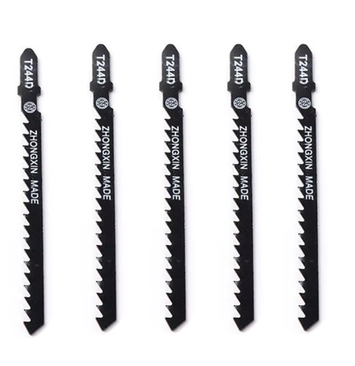 Lot de 5 lames de scie sauteuse T244D – Coupe courbe bois – Tige en T universelle