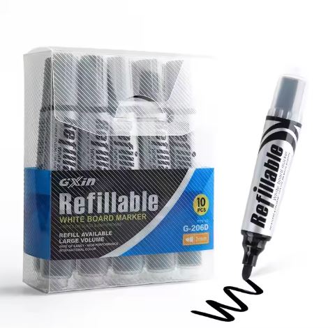 10er-Pack nachfüllbare Whiteboard-Marker – trocken abwischbar – Hochleistungstinte