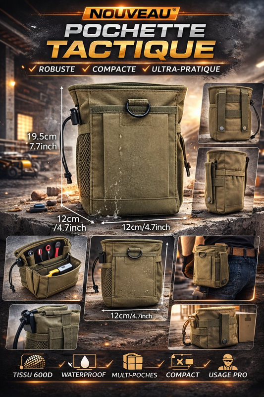 Pochette Tactique Molle 3-5L en Nylon 600D – Sac Accessoire Outdoor Camouflage – Poche Multi-Rangement Étanche