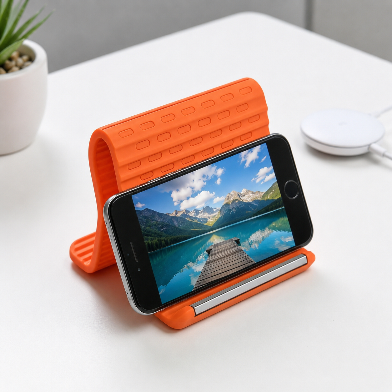 Support téléphone et tablette pliable en ABS – Flexible, antidérapant et portable