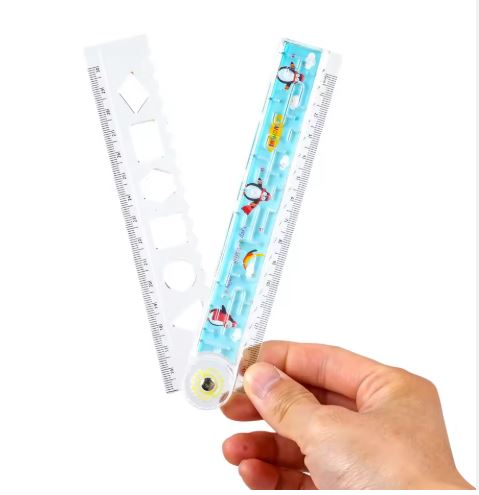 Règle 30 cm Pliable avec Labyrinthe Intégré – Design Cartoon – Outil Éducatif